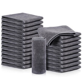 Colingmill 20 Pack Microfiber Shoe Shine Cloth, Leather Shoe Polish Cloth Buffing Suede Cleaner for Boots, Leather Care, Car Interior, Gray