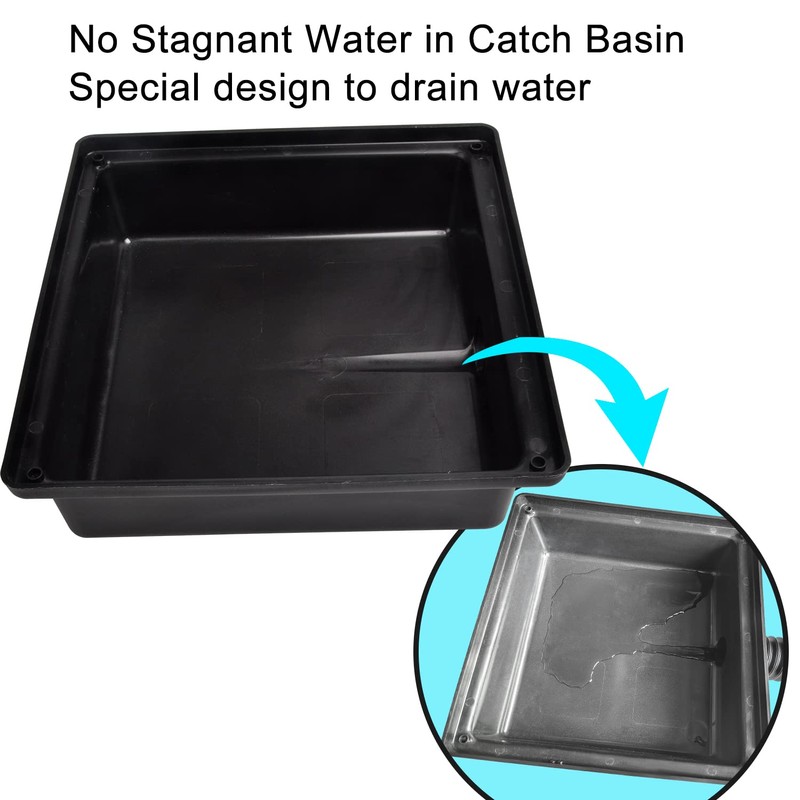 Prestantious Catch Basin Gutter Downspout Extensions, 12"×12" Low Profile Catch
