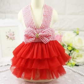 Clopon Dog Dresses Puppy Clothes for Small Dog Outfits Kitten Apparel Small Dog Cothes Female Yorkie Tutu Dress Pink L