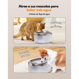 WOPET Cat Fountain, Drinking Fountain for Cats and Dogs, Ultra Quiet Cat Drinking Fountain with 4 Activated Carbon Filters, 1 Ultra Quiet Adjustable USB Pump (2L, WhiteGreen + 4Filters)