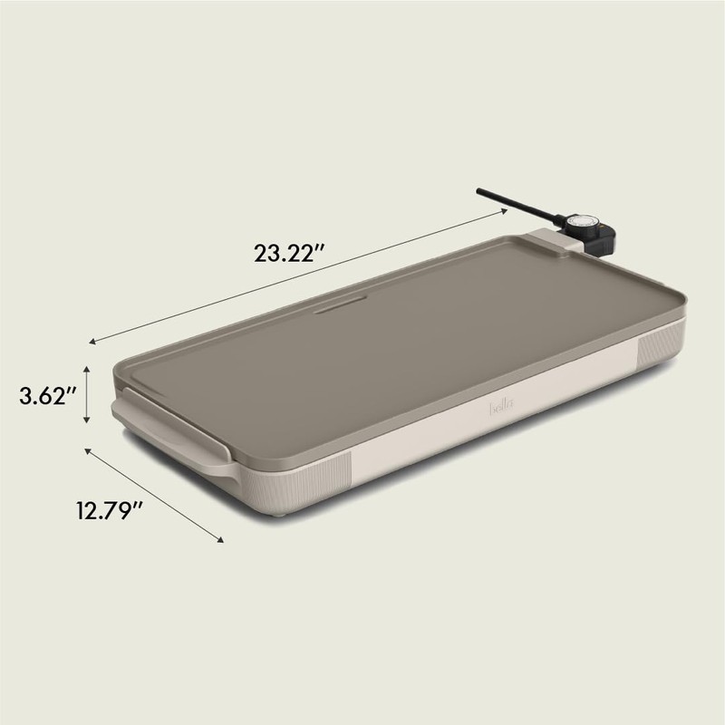 bella 12" x 22" Electric Griddle with EverGood™ Ceramic Nonstick