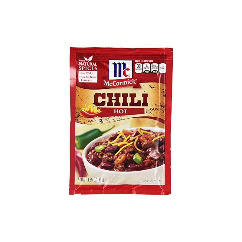 McCormick HOT Chili Seasoning Mix (Pack of 2) 1.25 oz