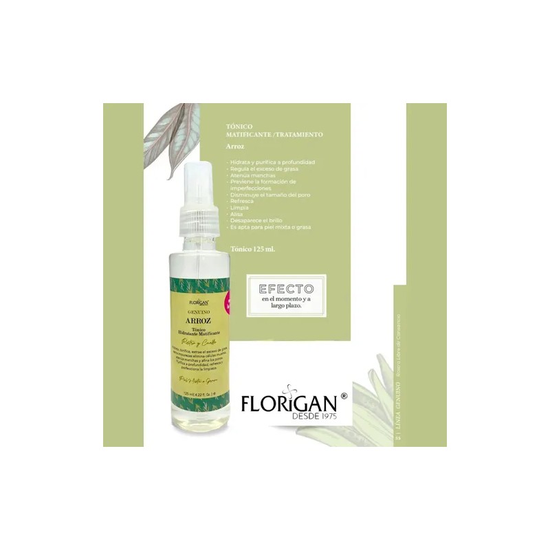 Tonico Arroz Matificante Rostro Y Cuello Florigan® 125ml.