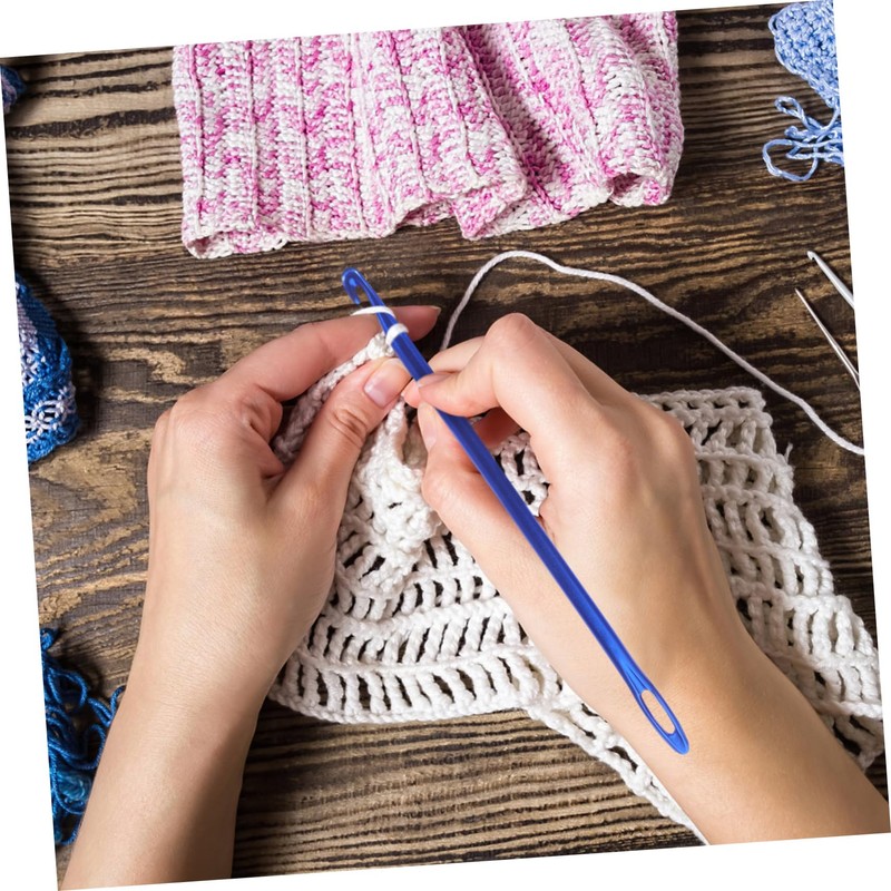 Operitacx 2sets Knooking Hooks Soft Crochet Hooks Large Hole Needles