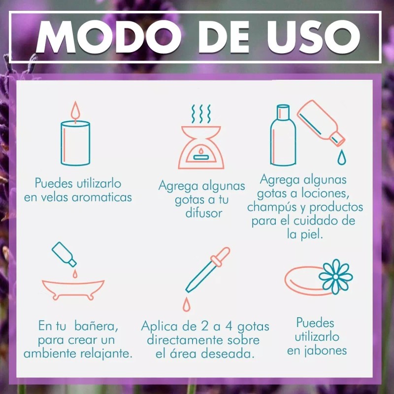 Laferv 4 Piezas De Aceite Esencial Orgánico Lavanda 15 Ml
