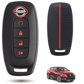 Genérico ZENTRIX Funda de Silicona para Llave de Coche Nissan Versa Sentra March X Trail Pathfinder Rogue 4 Botones. Protector de Silicon para Llaves 