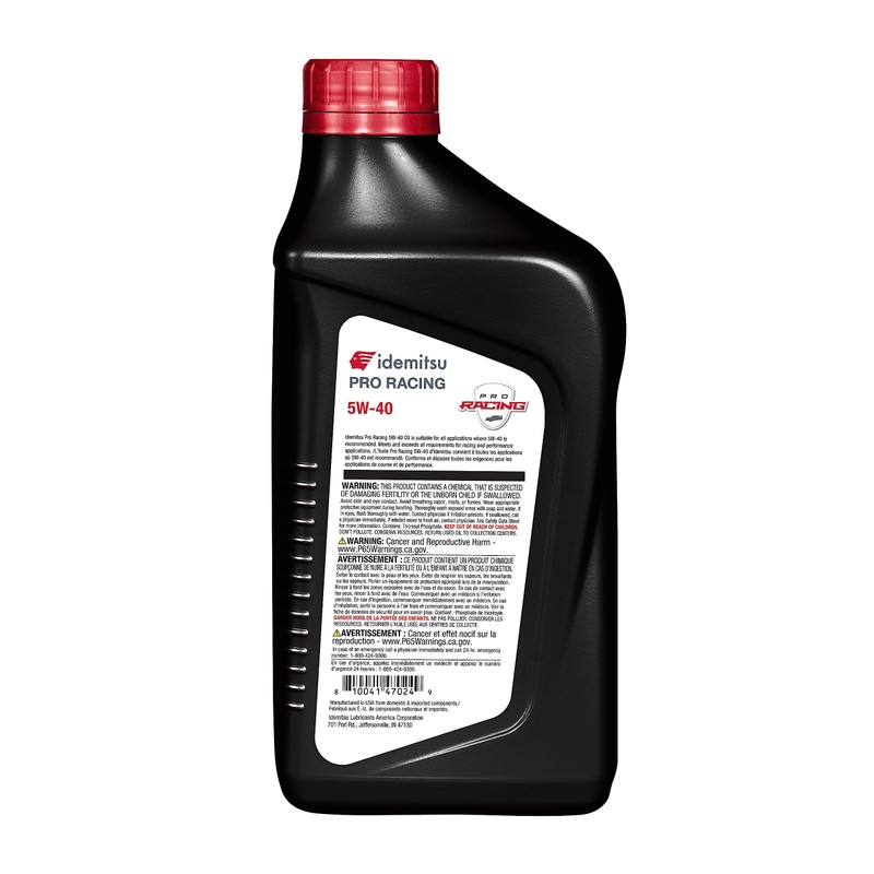 Idemitsu Synthetic Pro Racing 5w40 Engine Oil - 1QT