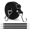 Newthinking 4Pack Adjustable Bungee Cords with Hooks, Heavy Duty Outdoor Elastic Bungee Straps, Set Flat Bungee Cords for Bicycles Camping Tent Luggage Fixings(Black, 2M)