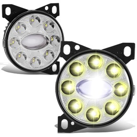 DNA MOTORING FL-HAY-014-CH Pair of LED Fog Lights Compatible with 08-15 Kenworth T660 / 13-20 Peterbilt 579/11-20 Peterbilt 587,Chrome/Clear