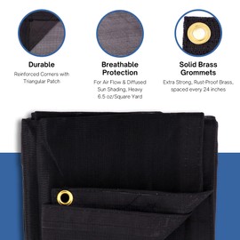 Kotap 8 x 14 Ft. Shade/Truck Black Mesh Tarp for Debris Coverage, Breathability, 70% Shade, 6.5 oz/sq Yard, (MESH-0814)