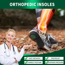 Plantillas de soporte de arco 3/4 para mujeres/hombres, plantillas ortopédicas QBK para zapatos con soporte de arco alto, plantillas de zapatos para fascitis plantar, pies planos, sobrepronación, plantillas de aumento de altura, XL