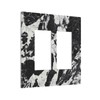 Black White Marble Abstract Luxury Decorative Outlet Covers 2 Gang