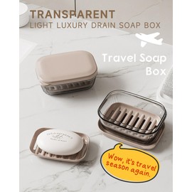PEISAINOX Travel Soap Case, Leakproof Soap Container with Lid, Portable Bar Soap Holder for Traveling, Soap Dishe for Bathroom, Shower, Gym, School, Camping, Vacation, Outdoor,Travel Essentials
