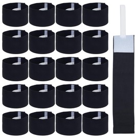 WEBEEDY 20 Pcs Black Armband Funeral Mourning Armband, 34x6.9cm/15.33x2.72'' Elastic Strap Adjustable Mourning Armbands for Badges Arm Sweat for Football Basketball Sports Supplies Costume