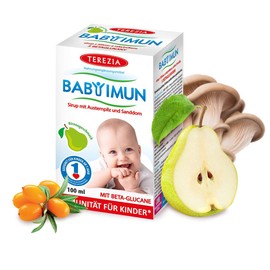 TEREZIA Baby Imun Fruit Syrup to Strengthen Your Child's Immune System | Contains Oyster Mushroom and Sea Buckthorn with Pear Flavour - 100 ml | Dosage 1 Teaspoon Daily (Pear)