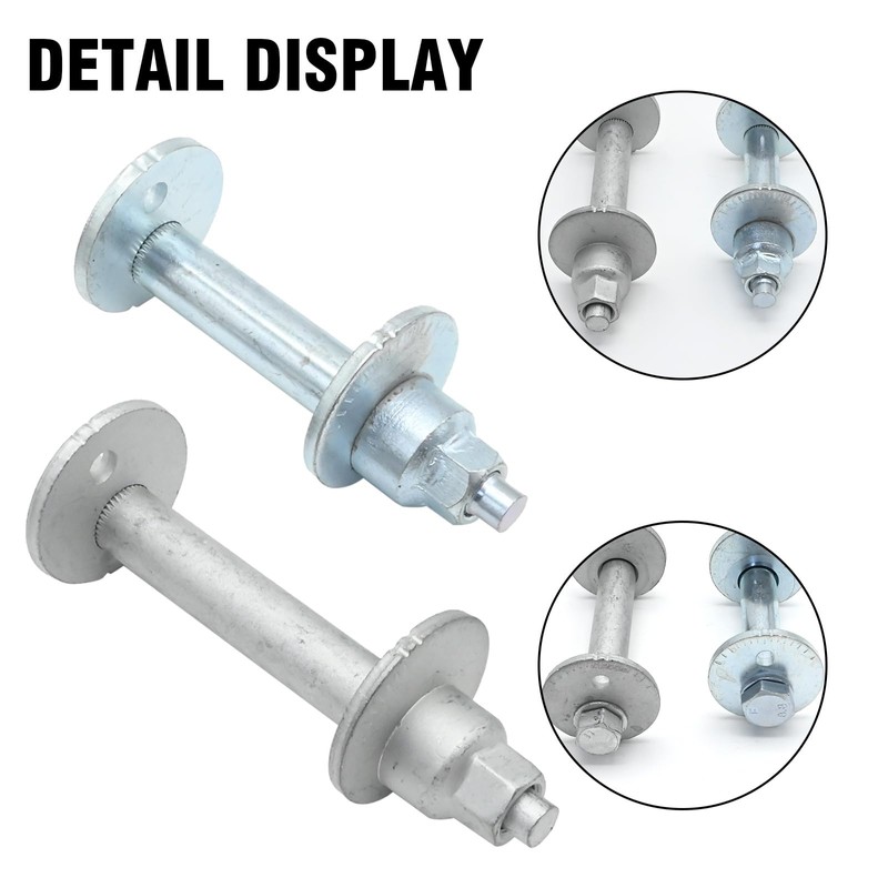 MDEOOSKY 2Pcs Silver Aluminum Hexagon Front Alignment Camber Toe Adjustment
