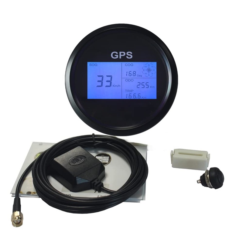 ELING Universal 85mm Digital LED GPS Speedometer Odometer Adjustable Overspeed