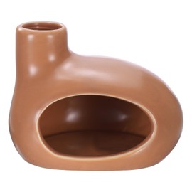 sourcing map Modern Incense Burner, Ceramic Incense Holder Ash Catcher, Decorative Bowl for Meditation and Aromatherapy Yoga, Brown