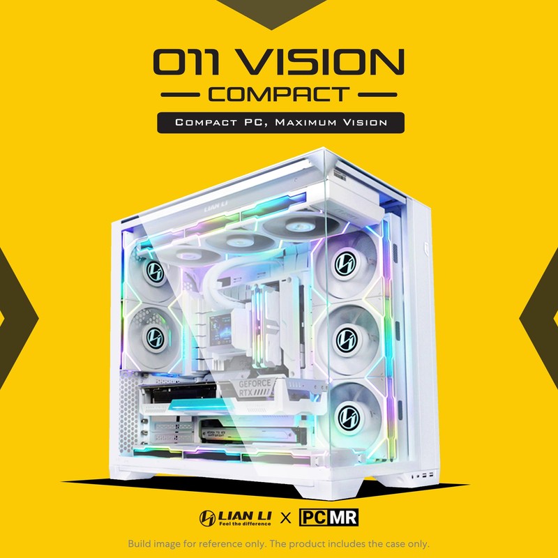 Lian Li O11Vision Compact White-Steel-Tempered Glass ATX Mid Tower Computer