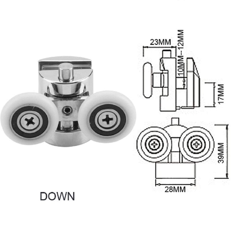 Holdfiturn 4Pcs Shower Door Rollers - Zinc Alloy Shower Door
