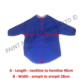 Childrens Kids Toddler Waterproof Play Apron - Age 2-4 Years - Painting, Baking, Cooking, Smock - Blue