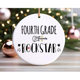 Unbranded Fourth Grade Rockstar Ornament 4th Grade Teacher Gift Classroom Gift Fourth