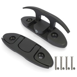 5" Folding Dock Cleat 2 Pack, Flip Up Boat Mooring Cleats with Screws, Marine Grade Nylon Low Profile Cleat for Boat, Kayak Dock