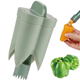 Strumento 2 in 1 per rimuovere i peperoni e tagliare rapidamente i peperoncini, utensile separatore Twist Core per cucine, famiglie, campeggio e grigliate, strumento da cucina per verdure