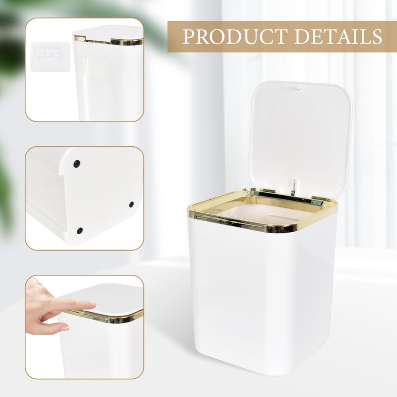 Tolenre Small Table Bin with Lid, 2 L, Mini Table