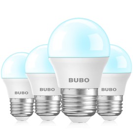 BUBO LED Refrigerator Light Bulb 40 Watt Equivalent, 120V Appliance Bulb, Daylight 5000K Fridge Light Bulb, A15 Light Bulb, Freezer Light Bulb Replacement, E26 Medium Base, 5.5W, Non-Dimmable, 4 Pack