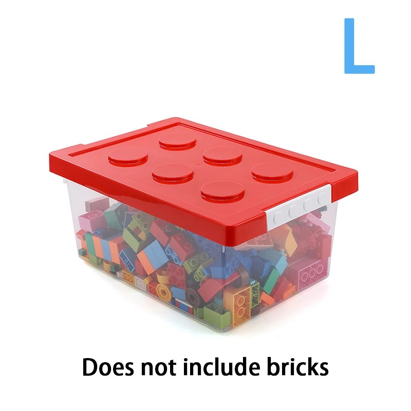 Building Blocks Storage Box for Kids - Transparent Stackable Organizer