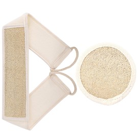 WHYCNJL 2 Stück Luffa Schwamm Loofah Rückenschrubber Set Kombiniertem Peeling Loofah Schwamm Natürlichem Mit Loofah Gesichtspad Und Loofah-Badeschlaufe Für Männer Und Frauen