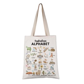 Generic PYOUL Australia Lover Gift Australian Alphabet Tote Bag Australian Local Handbag Australia Vacation Souvenir Gift (Australian Alphabet Tote)