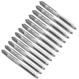 sourcing map 6 Set Metric Hand Taps, M5 x 0.8 H2 Thread Taper + Bottom Tap, 9CrSi Alloy Tool Steel Screw Threading Milling Tapping Tool Kit