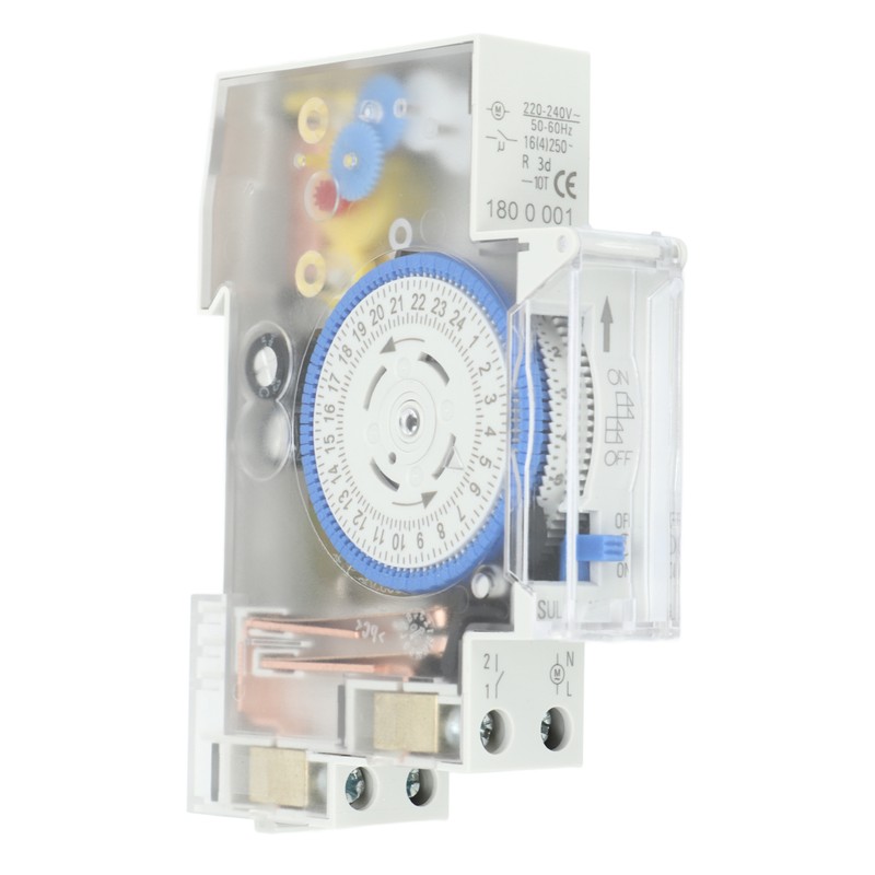 Time Switch Transparent 24h Mechanical Timer Switch with Battery for