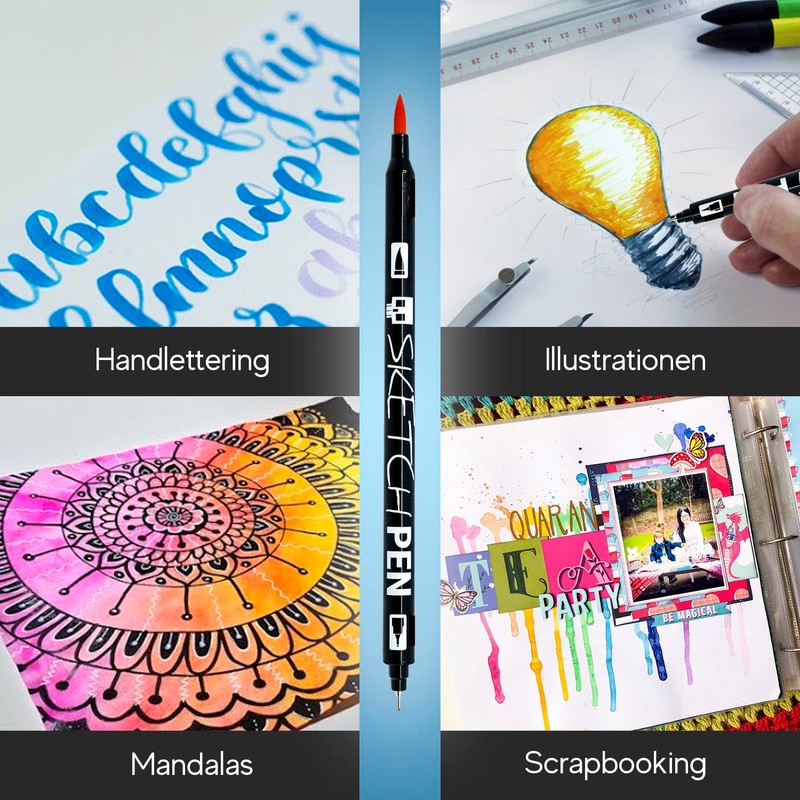 SKULLPAPER® SketchPen Set (Set 01-11 Colours + Blender)