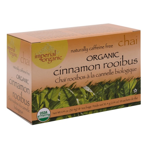 Uncle Lee's Tea Imperial Organic Cinnamon Rooibus Chai Tea Bags, 18 Count