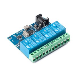 JESSINIE LCUS-4 USB Relay Module 4 Channel with Overcurrent Protection for Home Automation, Serial Control, Intelligent USB Switch