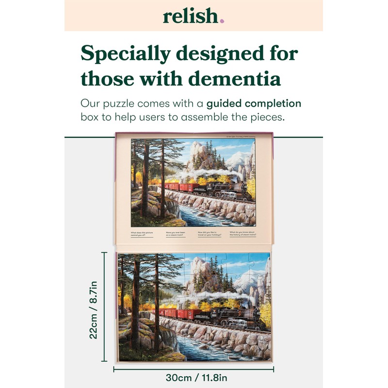 Relish Large Piece Puzzles for Seniors, 35 Piece Steam Train