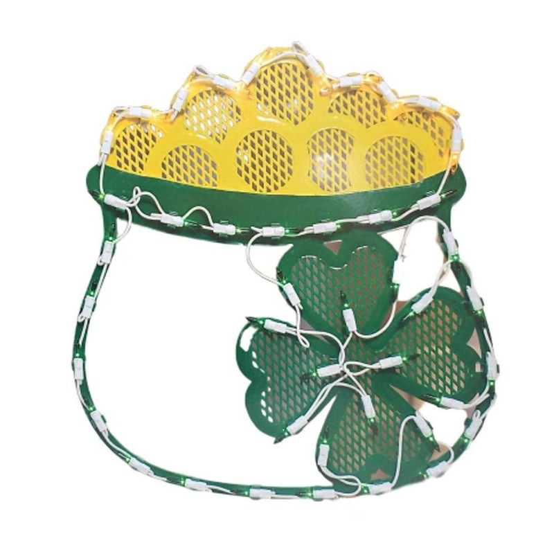 MUDHEN Impact Innovations St. Patrick's Day Lighted Window Decoration Pot