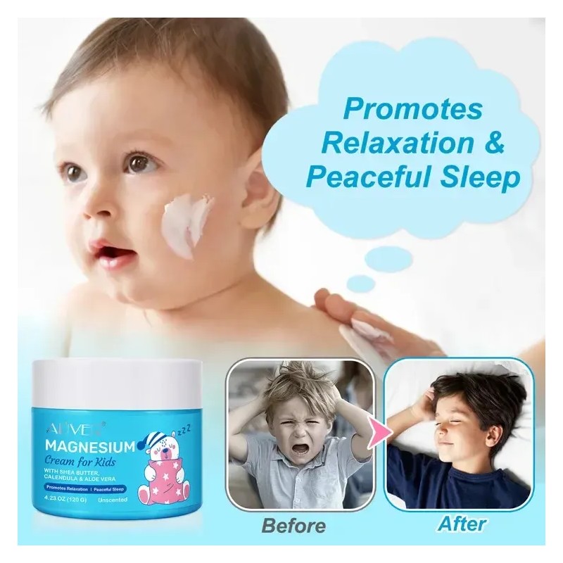 Crema Magnesio Natural Niños Relajación Promueve El Sueño