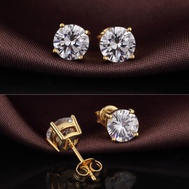 Diamond Studs Mens Earrings Stud CZ Stud Earring Cubic Zirconia Sterling Silver Earring Silver Cubic Zirconia Studs Women Fake Diamond Earrings 4mm