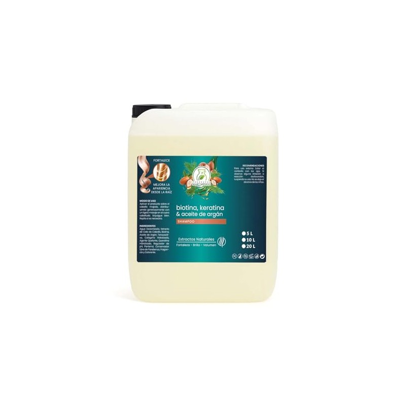Shampoo Capilar Biotina, Aceite De Argán & Keratina (5 Litros)