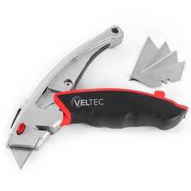 Premium 2-in-1 Heavy Duty Retractable Utility Knife – Dual Safety System, 3-Position Blade Lock, Includes 5 Blades