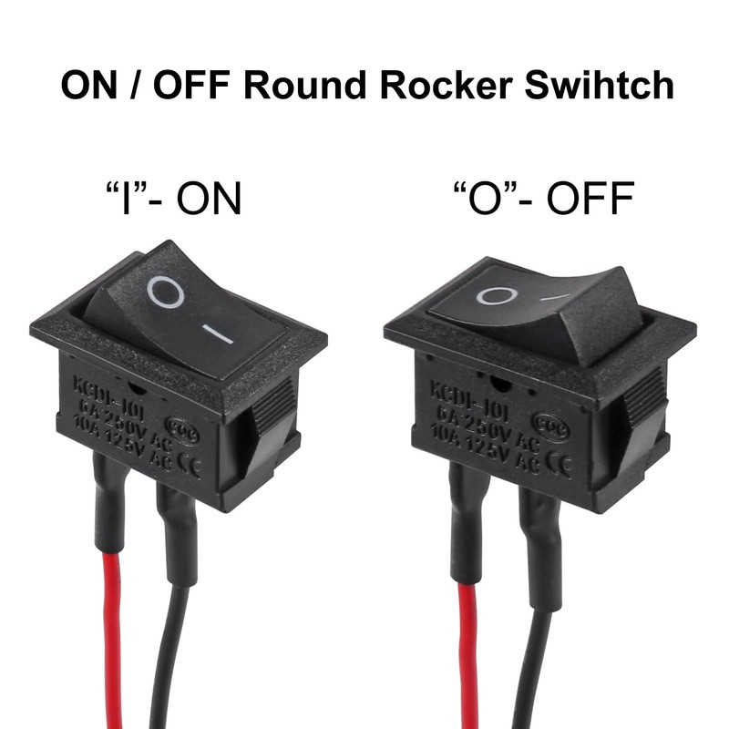 DWEII 10PCS Mini Rocker Switch 12V 20A T85 2 Pin