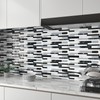 CHIHUT 6 Sheets 12"x12" Black White Gray Marble Mosaic Peel