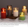Eywamage Smoke Grey Glass Flameless Candles with Remote, Ribbed LED