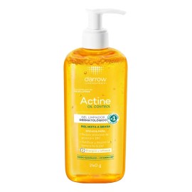 Actine Oil Control Gel Limpiador Dermatológico, Piel Mixta a Grasa, Control de Sebo Hasta 12H, 240 g
