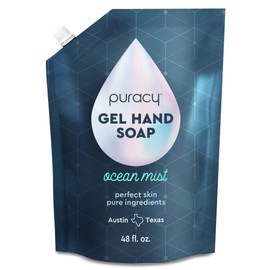 Puracy Gel Hand Soap Refill - Plant-Powered Natural Hand Soap Refill As Seen on TikTok, Non-Toxic, Sulfate-Free Liquid Soap, Moisturizing Liquid Gel Handwash Refill (Ocean Mist, 48 fl oz)
