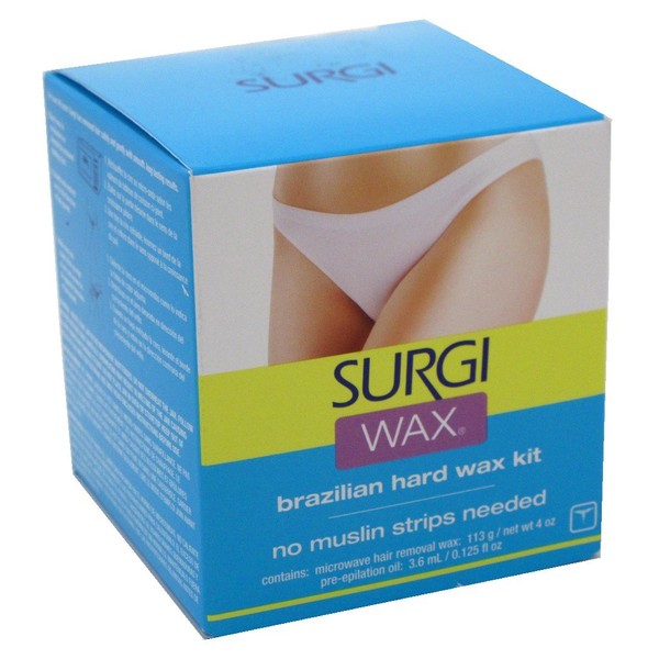 Surgi Wax Brazilian Hard Wax Kit For Private Parts 4 Ounce (118ml) (2 Pack)